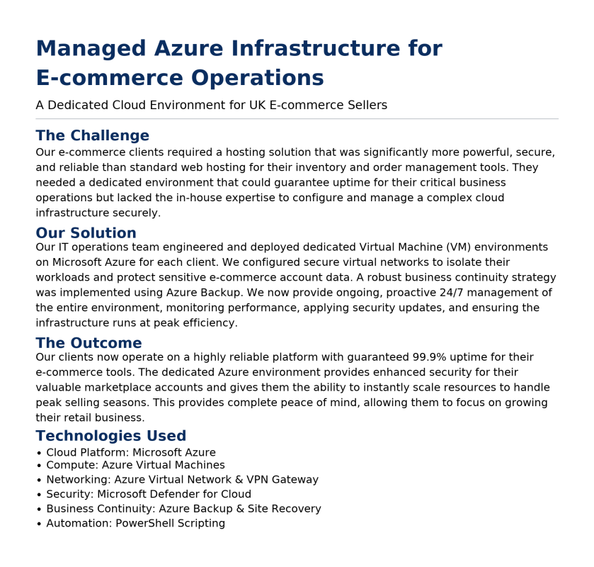 Managed Azure Infrastructure